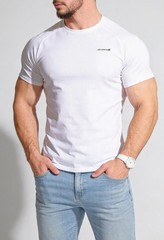 Men’s Muscle Fitted Causal T-Shirt Gym Workout Bodybuilding & Everyday, Ivory…