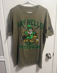 Grunt Style Green Men’s “Say Hello To My Little Friend” Graphic Tee Size L