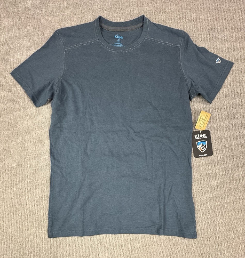 Kuhl Shirt Men Small Cotton Blue Hiking Trek Mountain New