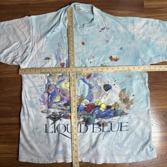 Vintage 1992 Liquid Blue Coral Reef Aquatic Sea Life Fish AOP Shirt XL Tie Dye