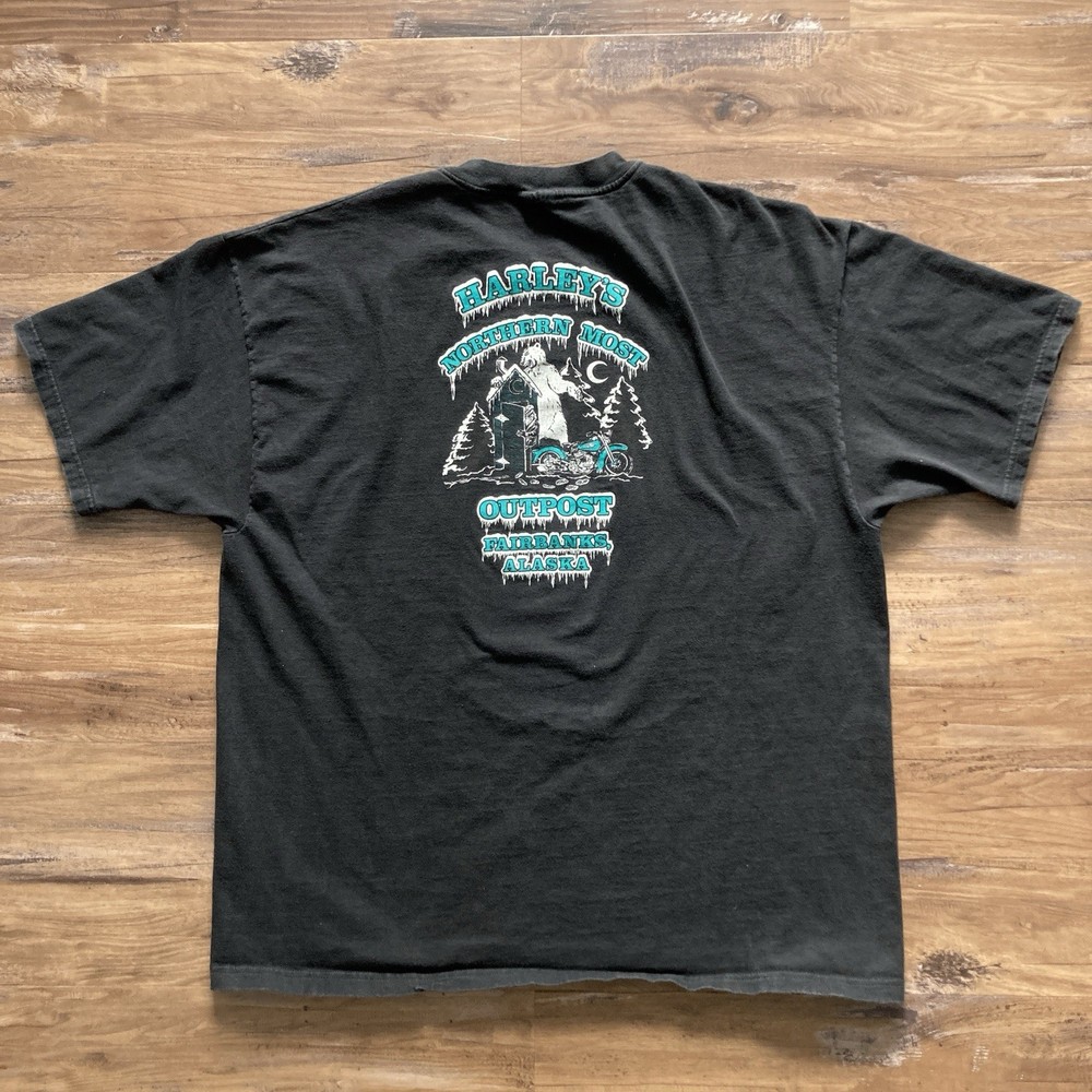 Vintage Harley Davidson Fairbanks Northern Most Outpost T-Shirt Men’s XL 90s