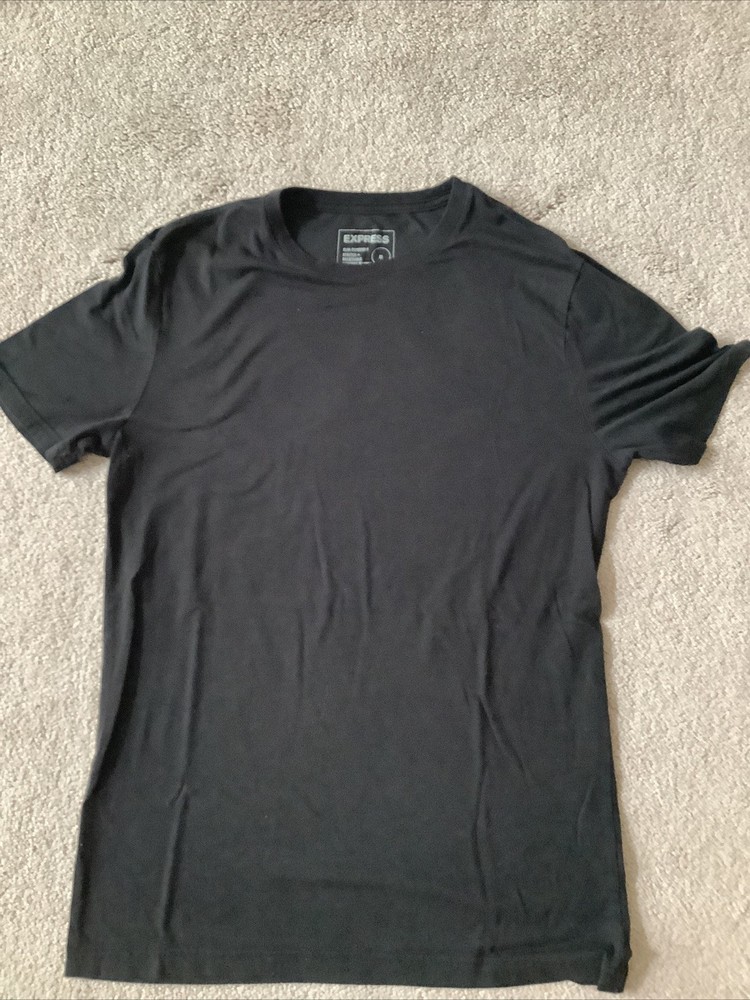 EXPRESS Super Soft Slim Men’s Black Crew Neck Short Sleeve T-Shirt Medium M
