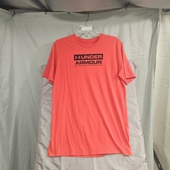 Under Armour Mens HeatGear Loose Fit Graphic Box Logo T-Shirt Orange Red MD