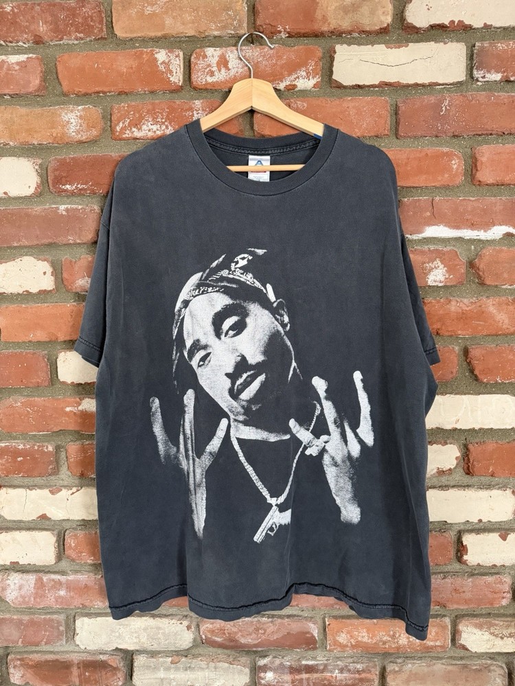 Vintage Death Row Records 2pac Westside Big Portrait 00’s Rap Tee Shirt SZ XXL