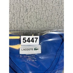 Lacoste Mens Pima Cotton V-Neck T-Shirt Blue Regular Fit Logo FA10614 Size 4 M