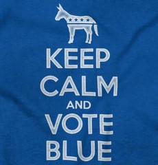 Keep Calm Vote Blue Democrat Political Donkey Left Wing Classic T Shirt Tee