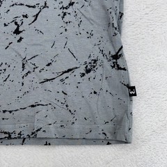 WXYZ HFGC0 Mens Savage Graphic T-Shirt Grey Black Marble Crackle Print Small