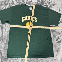 VTG Seattle Sonics Gonics Parody T Shirt Mens XL Green Yellow NBA Funny Joke Y2K