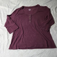 Cabelas Mens Henley Shirt XL Burgandy 100% Cotton Outdoor Hiking Fall Streetwear