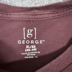 George Basic Crew Neck Long Sleeve T-Shirt Men’s Size XL/XG (46-48) Burgundy Red