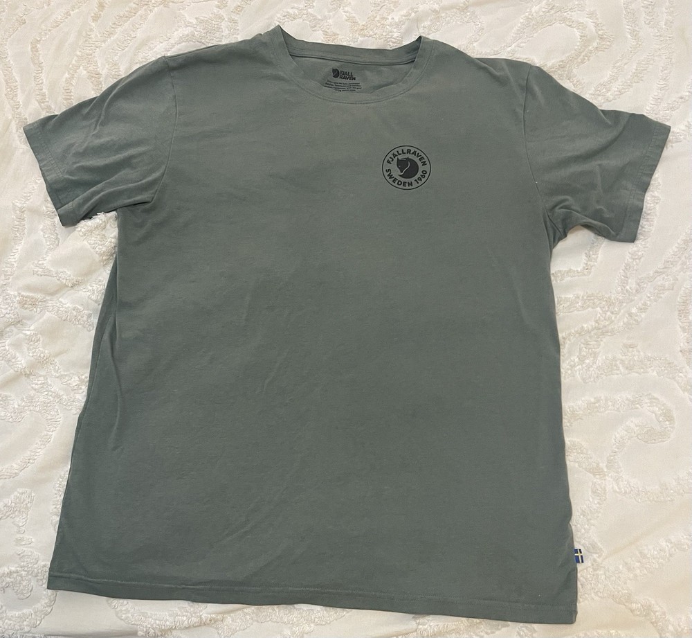 Fjallraven 1960 Logo T Shirt XXL Olive Casual Outdoors Cotton Blend Fitted Tee