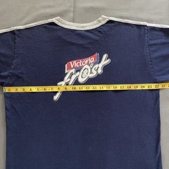 Vtg 2000s Victoria Frost Cerveza T Shirt Mens Large Navy Blue Beer Alcohol Promo