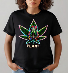 Poly-Cotton Blend Custon T-Shirt 420 weed Black XS/S/M/L/XL