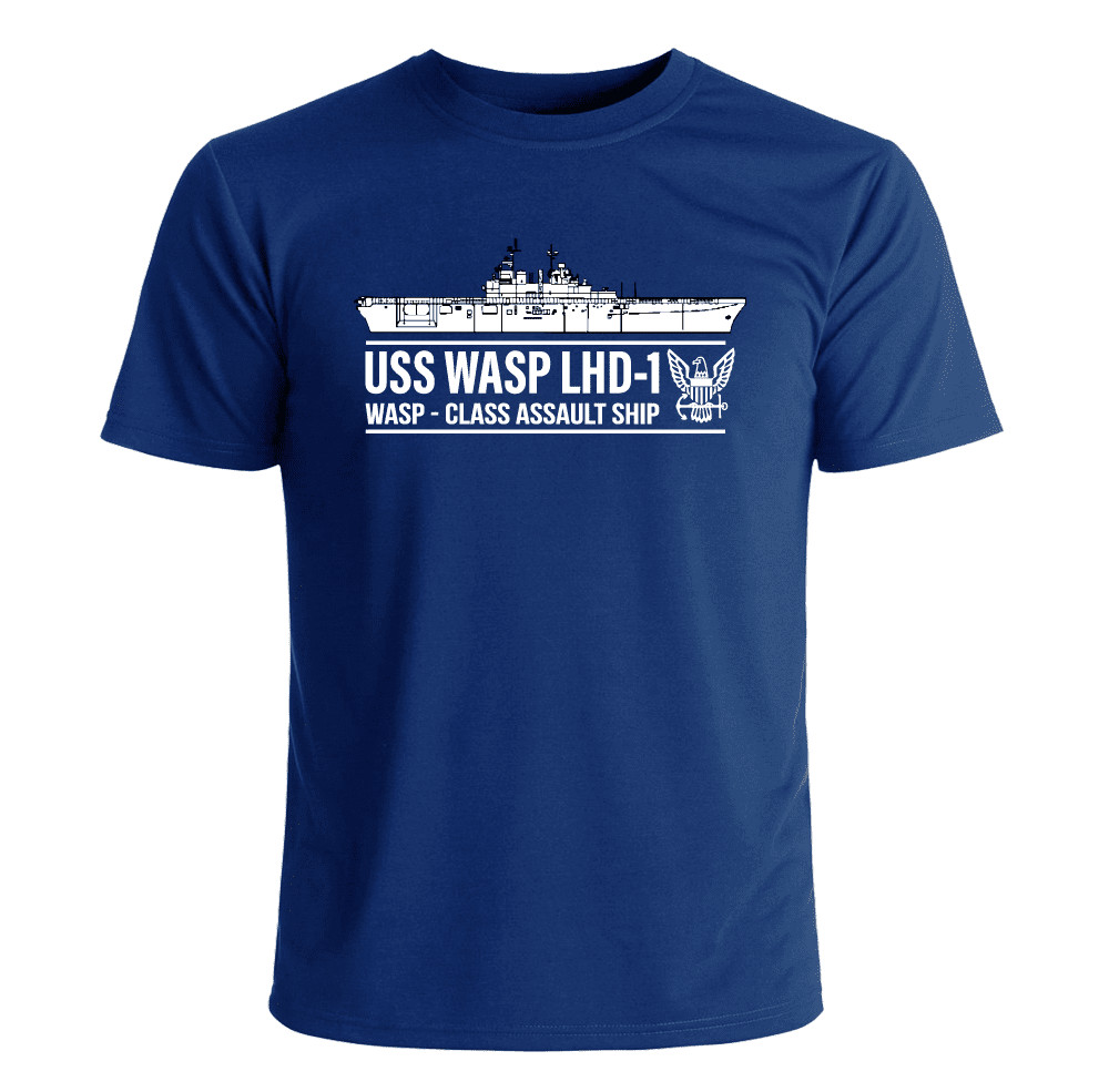 USS Wasp LHD-1 T-Shirt US Navy Officially Licensed
