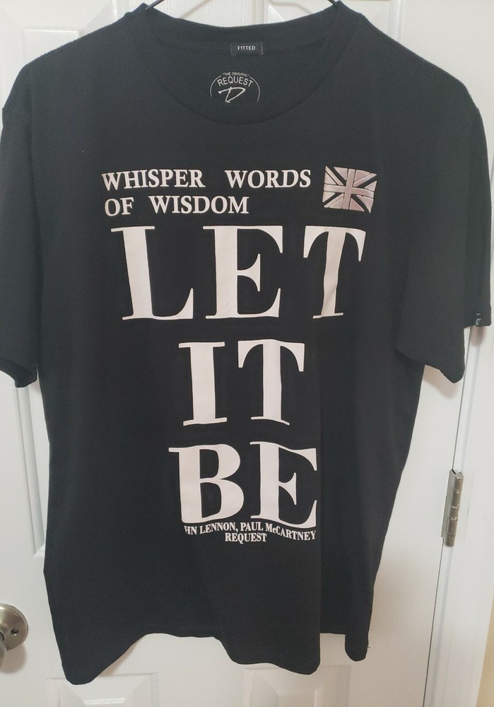 Men’s The Original Request Let It Be Graphic Fitted T-Shirt Black Size L  New
