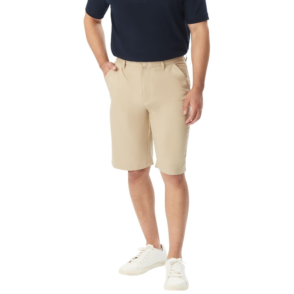 Mens Moisture Wicking Flat Front Stretch Microfiber Performance Short