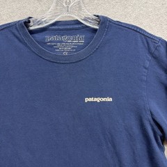 Patagonia Hiroshige T Shirt Mens Small Navy Made In USA Long Sleeve Mount Fuji