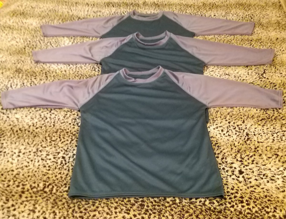 3 Packs Men’s 3/4 Sleeve Crew Neck Raglan Jersey Baseball Tee Shirts Size XS