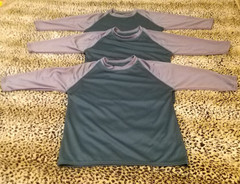 3 Packs Men’s 3/4 Sleeve Crew Neck Raglan Jersey Baseball Tee Shirts Size XS