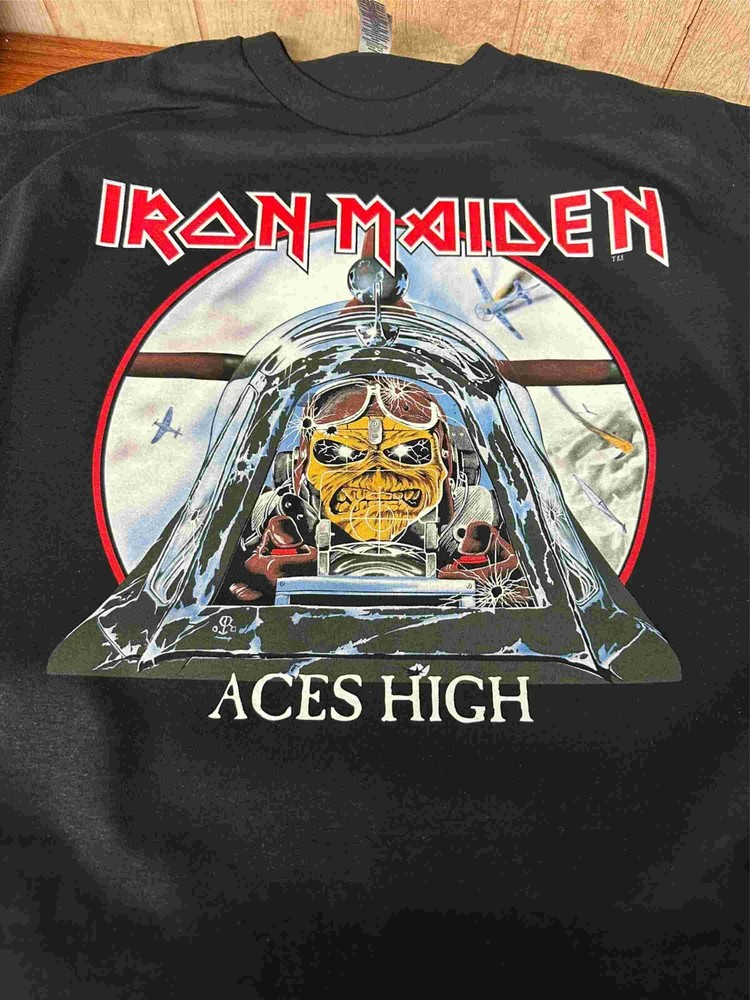 Iron Maiden – Aces High Live To Fly Black T-Shirt Size S to 2XL