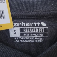 NWT Carhartt SMALL Relaxed Fit Heavyweight L/S Henley Pocket Thermal Shirt Gray