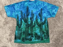 90s RARE Vintage Local Colors Cactus Tie Dye Mary Dee Hand Designed Beefy Tee
