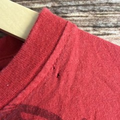 FLAW- Avirex Shirt Mens Extra Large Red Thermal Sleeve Logo y2k (FITS SLIM)