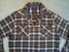 Jachs Heritage Flannel Plaid Green Blue Size L Heavy Blend Long Sleeve Shirt