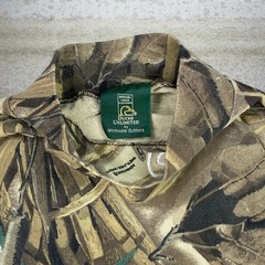 Vintage 90s Advantage Cowl Neck Shirt Mens L Camo Shadowgrass Long Sleeve