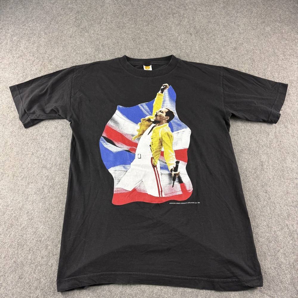 Vintage Queen Shirt Mens XL Black 1994 Graphic Union Jack Freddie Mercury