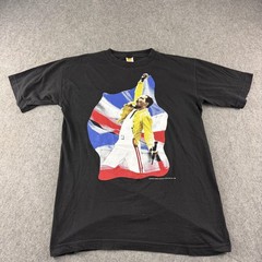 Vintage Queen Shirt Mens XL Black 1994 Graphic Union Jack Freddie Mercury