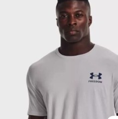 Under Armour Men UA Freedom Vintage Flag T-Shirt UA 1374094 Steel Grey 2XL NEW