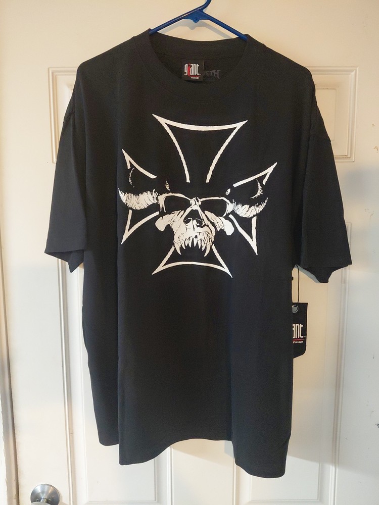 RARE Danzig Megadeth MISPRINT SHIRT Iron Cross – Giant Vintage T-Shirt. SEE PICS