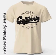 New Version, Aurora Factory California Print Red T-Shirt For Men’s