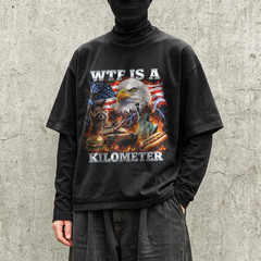 WTF Is A Kilometer Shirt Funny Patriotic USA Eagle 4th of July T-Shirt