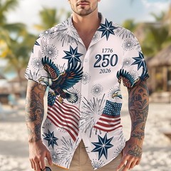 USA 250 Anniversary Eagle 1776-2026 Hawaii Shirt