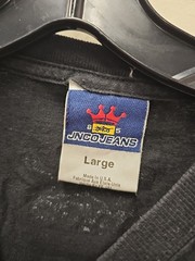 Vintage Y2K JNCO Jeans Flaming Skull Black Shirt Size Large