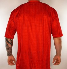 MEN’S RED SEMI-SHEER CREW NECK SHINY SHIRT SIZE M