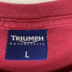 VTG 90s Triumph Motorcycles MENS LARGE Burgundy Spellout Dallas Texas RPM *wear*