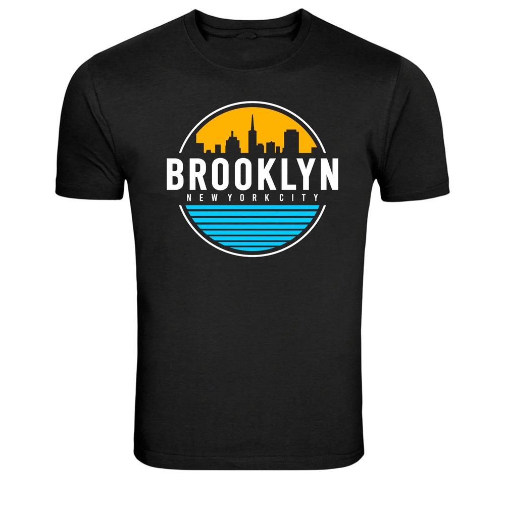 Brooklyn New York City Skyline Retro Graphic T-Shirt