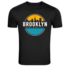 Brooklyn New York City Skyline Retro Graphic T-Shirt