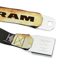 Seatbelt Belt – RAM Logo/Pistons/GUTS-GLORY Weathered/Chocolate Brown – 1.0″ …
