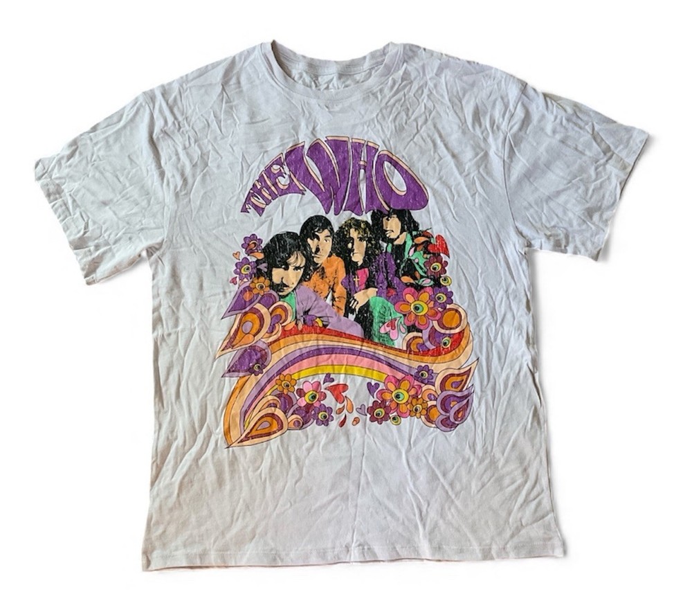 The Who Band T Shirt Light Purple Retro Graphic Adult Size S Oversized Fit NEW