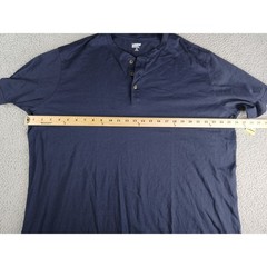 Lands’ End Henley Shirt Mens 2XL 50-52 Blue 100% Cotton Button NWT