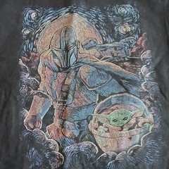Star Wars The Mandalorian Baby Yoda Grogu Graphic T-Shirt Black Mens L