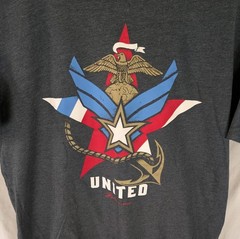 GV Art and Design MILITARY UNITED Graphic TShirt Sz L Navy Color All 5 Branches