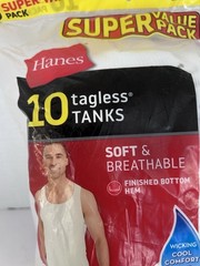 Hanes Men’s Tank Top Undershirt 10 pack – White L/G 42/44