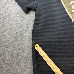 Guess T-Shirt Men’s Small Black Ribbed Gold Triangle Logo Patch Short Sleeve