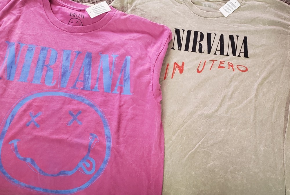 Nirvana T Shirts Size Large New! In Utero ! Kurt Cobain.Buyer GetsBoth! SEE PICS