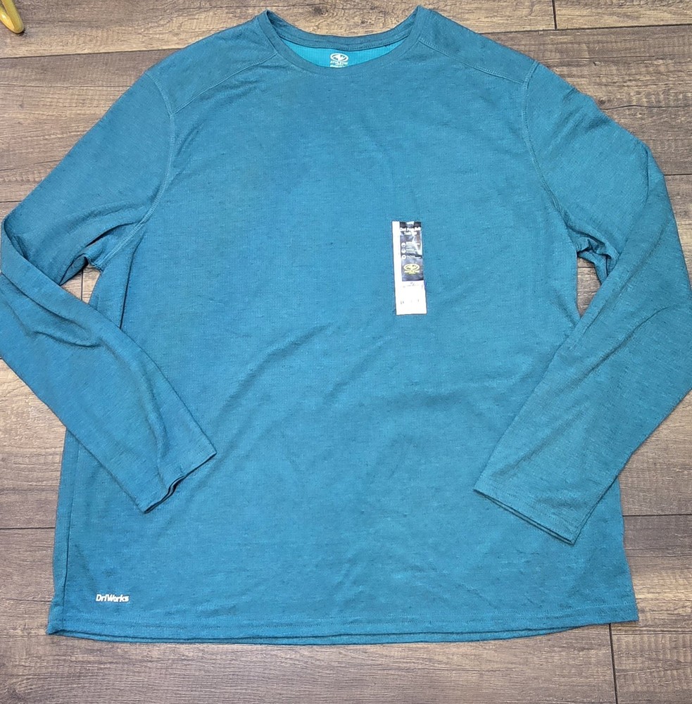 Athletic Works DriWorks Moisture Wicking Teal Long Sleeve Tee 2XL